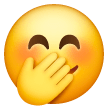 Smiling Face With Smiling Eyes And Hand Covering Mouth on Samsung