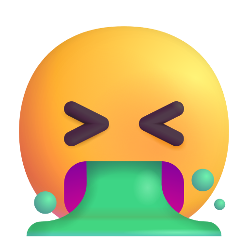 Face With Open Mouth Vomiting on Microsoft 3D