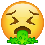 Face With Open Mouth Vomiting on WhatsApp