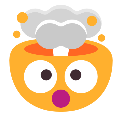 Shocked Face With Exploding Head on Microsoft Fluent