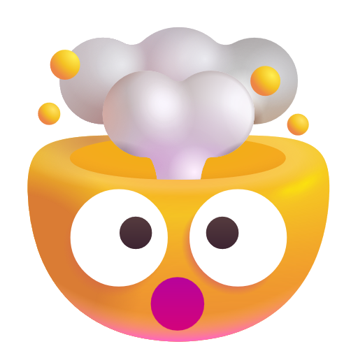 Shocked Face With Exploding Head on Microsoft 3D