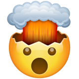 Shocked Face With Exploding Head on WhatsApp