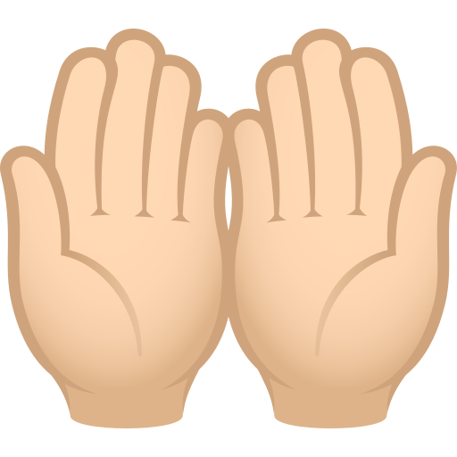 Palms Up Together: Light Skin Tone on JoyPixels