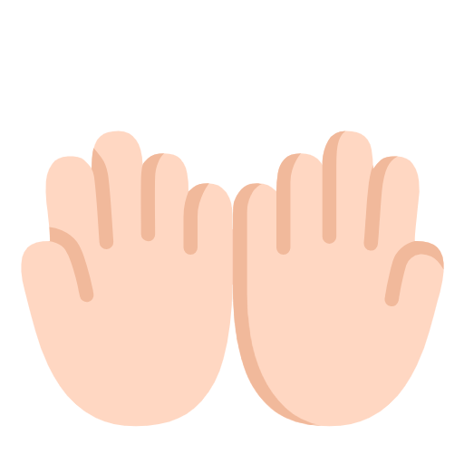 Palms Up Together: Light Skin Tone on Microsoft Fluent