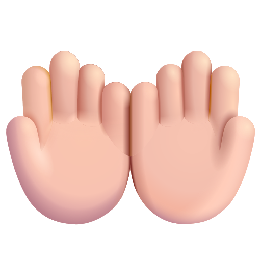 Palms Up Together: Light Skin Tone on Microsoft 3D