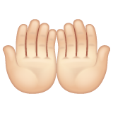 Palms Up Together: Light Skin Tone on WhatsApp