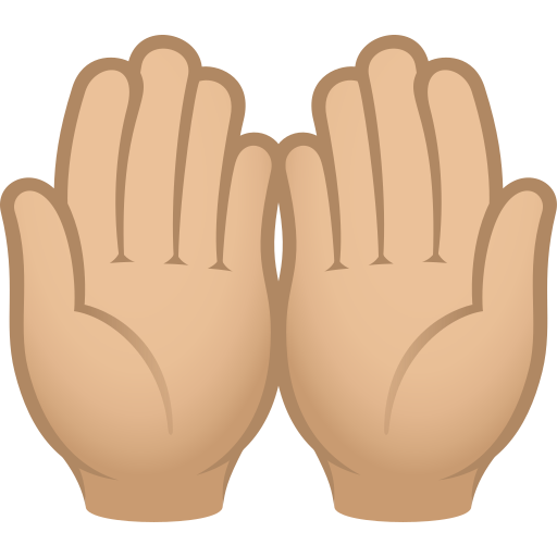 Palms Up Together: Medium-Light Skin Tone on JoyPixels