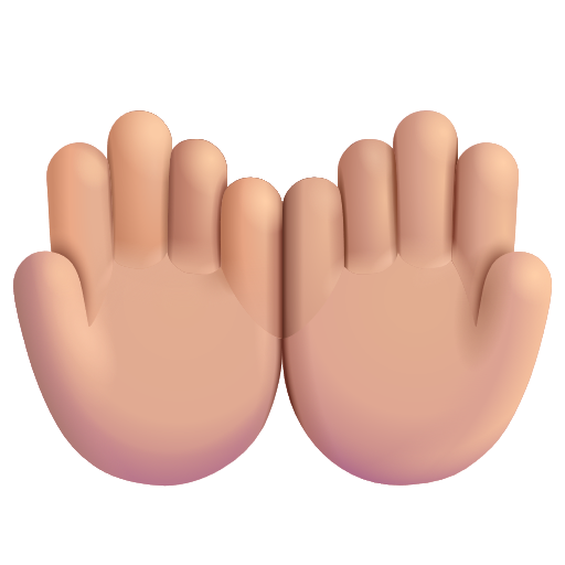 Palms Up Together: Medium-Light Skin Tone on Microsoft 3D