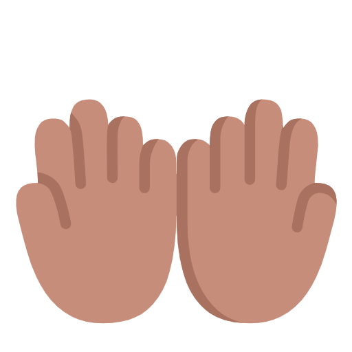 Palms Up Together: Medium Skin Tone on Microsoft Fluent