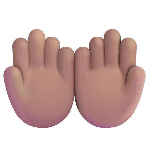 Palms Up Together: Medium Skin Tone on Microsoft 3D