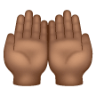 Palms Up Together: Medium-Dark Skin Tone on Samsung