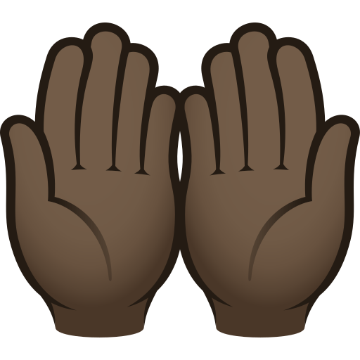 Palms Up Together: Dark Skin Tone on JoyPixels