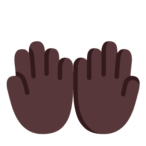 Palms Up Together: Dark Skin Tone on Microsoft Fluent