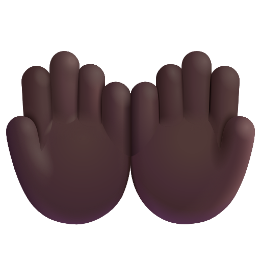 Palms Up Together: Dark Skin Tone on Microsoft 3D