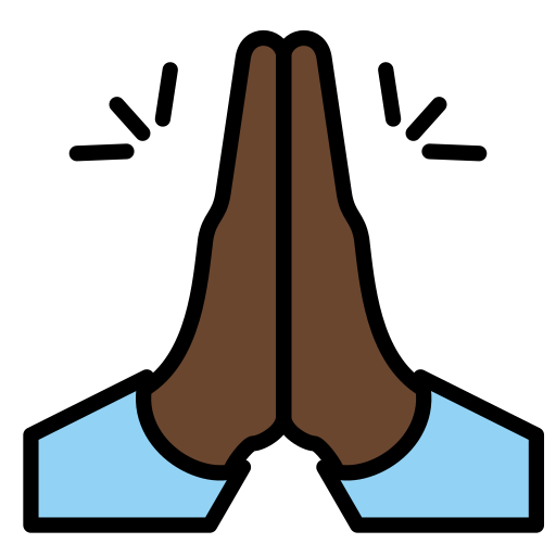 Palms Up Together: Dark Skin Tone on OpenMoji