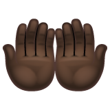 Palms Up Together: Dark Skin Tone on WhatsApp