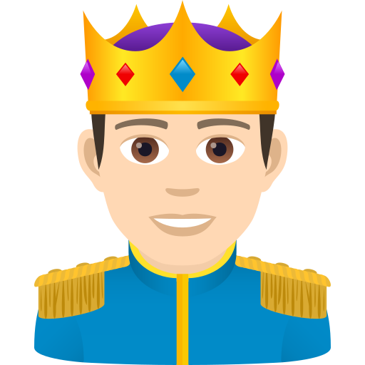 Prince: Light Skin Tone on JoyPixels