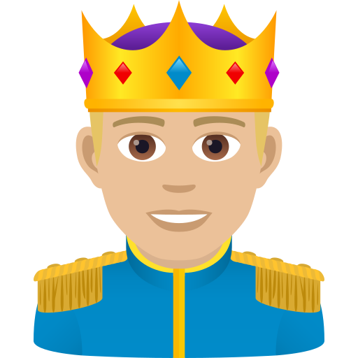 Prince: Medium-Light Skin Tone on JoyPixels