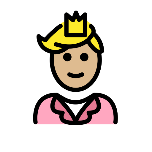 Prince: Medium-Light Skin Tone on OpenMoji