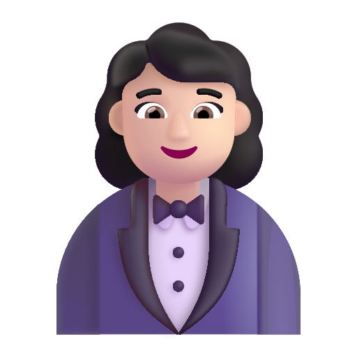 Woman In Tuxedo: Light Skin Tone on Microsoft 3D