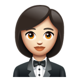 Woman In Tuxedo: Light Skin Tone on WhatsApp