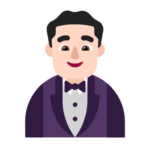 Man In Tuxedo: Light Skin Tone on Microsoft Fluent