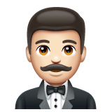 Man In Tuxedo: Light Skin Tone on WhatsApp