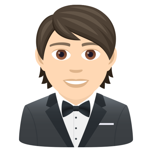 Man In Tuxedo: Light Skin Tone on JoyPixels