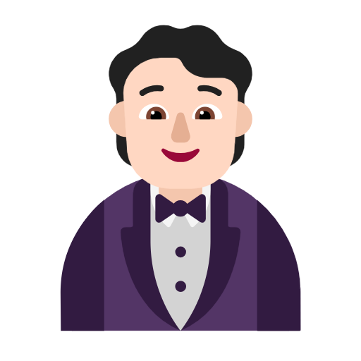 Man In Tuxedo: Light Skin Tone on Microsoft Fluent