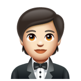 Man In Tuxedo: Light Skin Tone on WhatsApp