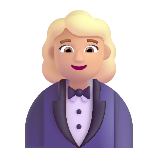 Woman In Tuxedo: Medium-Light Skin Tone on Microsoft 3D