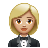 Woman In Tuxedo: Medium-Light Skin Tone on WhatsApp