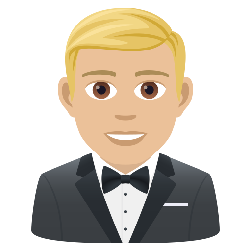Man In Tuxedo: Medium-Light Skin Tone on JoyPixels