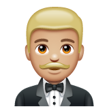 Man In Tuxedo: Medium-Light Skin Tone on WhatsApp