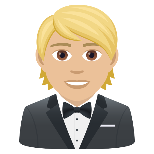 Man In Tuxedo: Medium-Light Skin Tone on JoyPixels