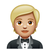 Man In Tuxedo: Medium-Light Skin Tone on WhatsApp