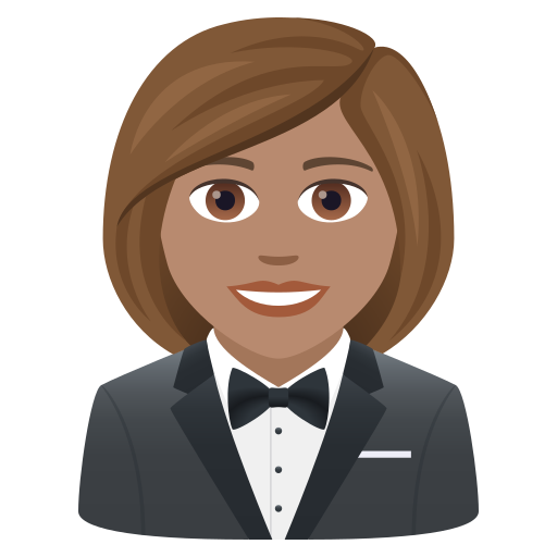 Woman In Tuxedo: Medium Skin Tone on JoyPixels