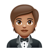 Man In Tuxedo: Medium Skin Tone on WhatsApp