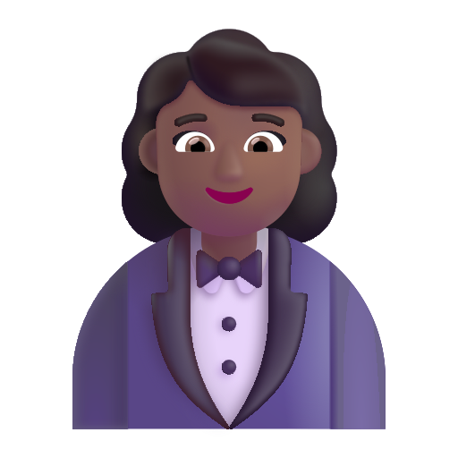 Woman In Tuxedo: Medium-Dark Skin Tone on Microsoft 3D