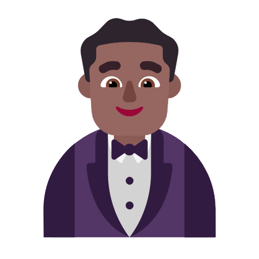 Man In Tuxedo: Medium-Dark Skin Tone on Microsoft Fluent