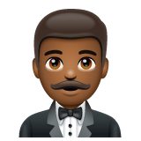 Man In Tuxedo: Medium-Dark Skin Tone on WhatsApp