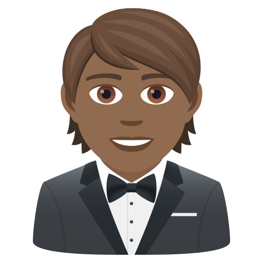 Man In Tuxedo: Medium-Dark Skin Tone on JoyPixels