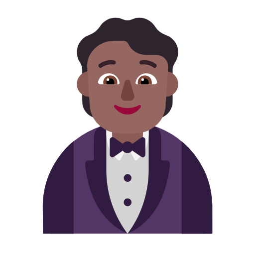 Man In Tuxedo: Medium-Dark Skin Tone on Microsoft Fluent