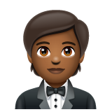 Man In Tuxedo: Medium-Dark Skin Tone on WhatsApp