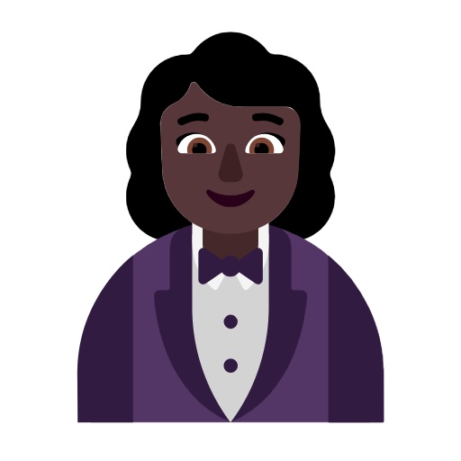 Woman In Tuxedo: Dark Skin Tone on Microsoft Fluent