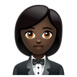 Woman In Tuxedo: Dark Skin Tone on WhatsApp