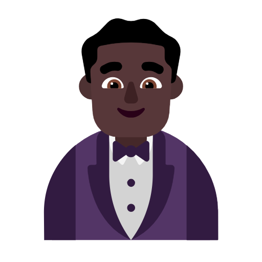 Man In Tuxedo: Dark Skin Tone on Microsoft Fluent