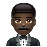Man In Tuxedo: Dark Skin Tone on WhatsApp