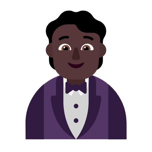 Man In Tuxedo: Dark Skin Tone on Microsoft Fluent
