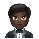 Man In Tuxedo: Dark Skin Tone on WhatsApp